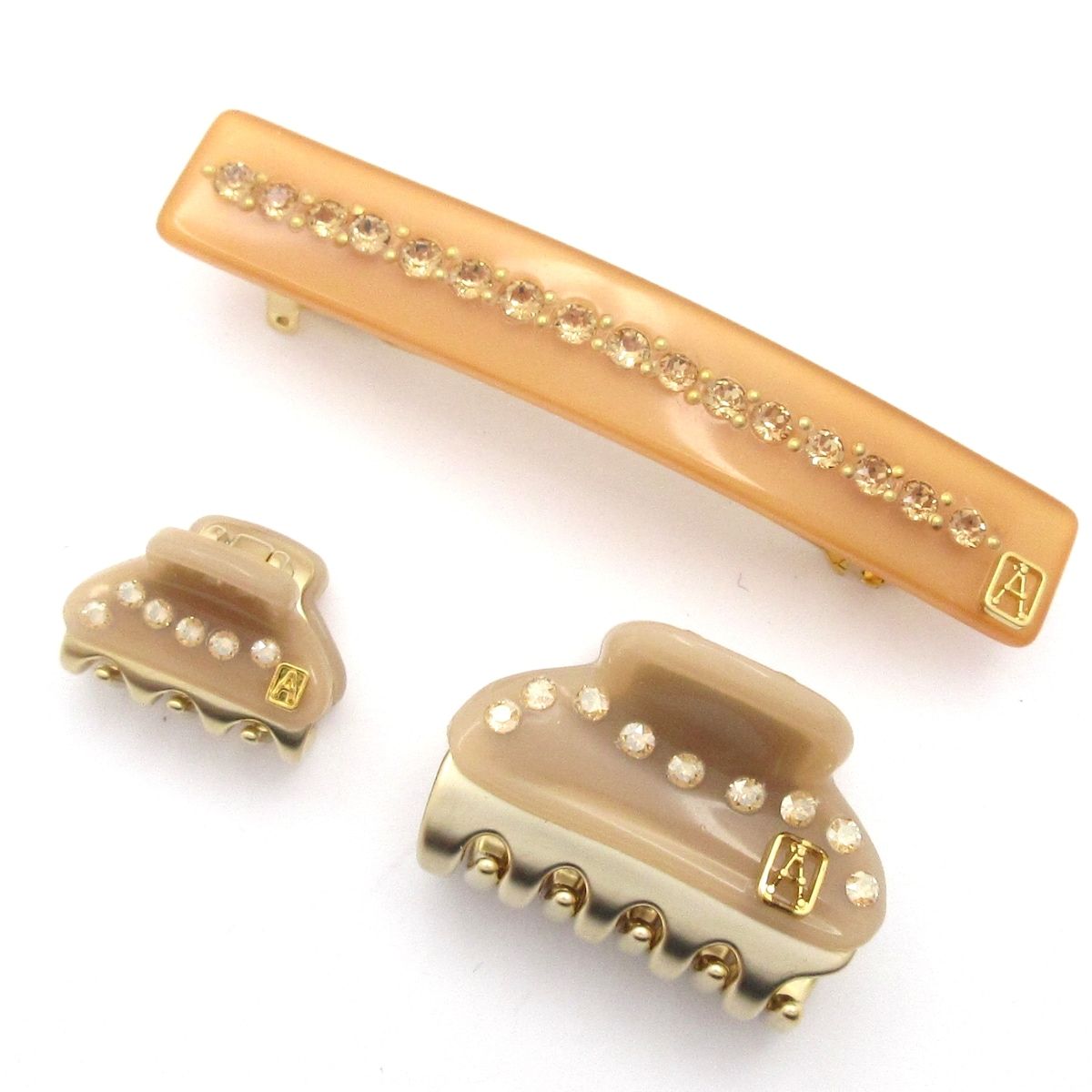 ALEXANDRE de PARIS(アレクサンドル ドゥ パリ) アクセサリー美品 - オレンジ×ベージュ×ゴールド