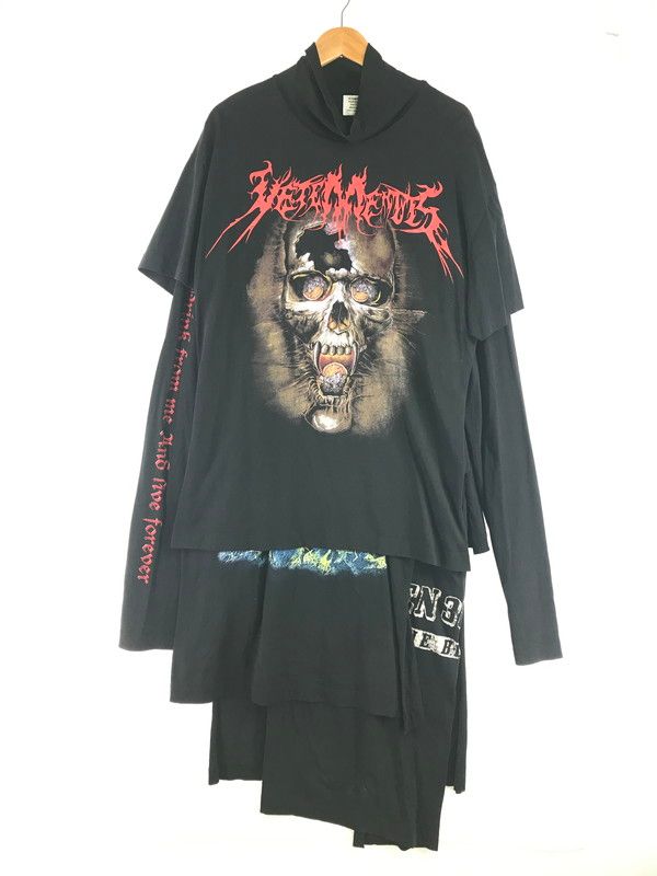 【中古品】 VETEMENTS ヴェトモン 16AW SKUL LAYERED T-SHIRTS DRESS レイヤード Tシャツ ドレス トップス 【141-260808-rt-11-tagh】七分・長袖カットソー