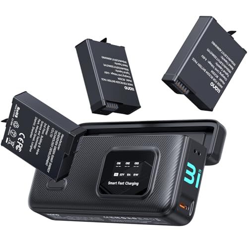 llano バッテリー充電器セット Osmo Action 6/5 Pro/4/3/Osmo360対応 PD30W急速 1950mAh*バッテリー付き | 1950mAhバッテリー3個付属 PD30W急速充電対応 3個同時充電 LED数字表示 4ae59420