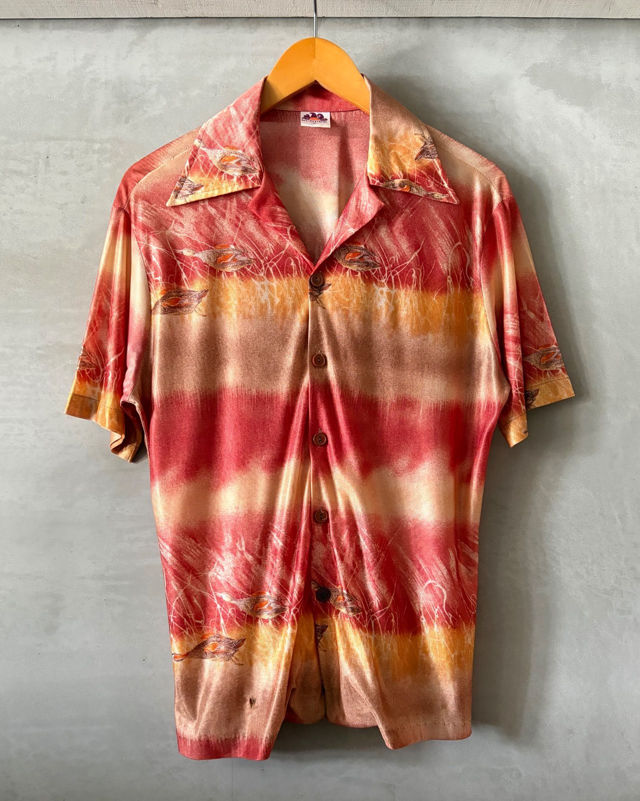 70’s SUNDEK-Aloha shirt-(size M)Made in U.S.A. サンデッキ アロハシャツ アメリカ製 サーフ
