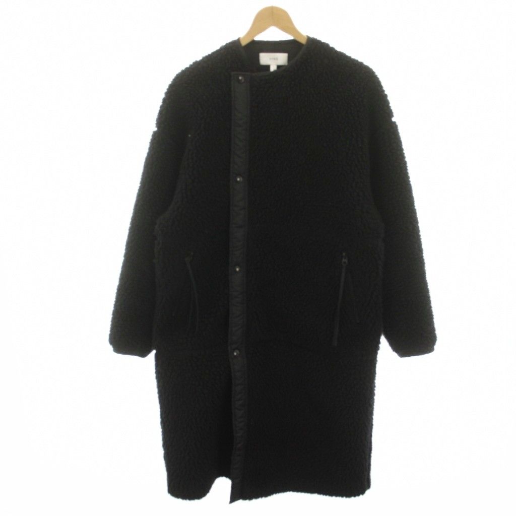ハイク HYKE FAUX SHEARLING COAT ボアコート ロング 裏地メッシュ 1 黒 ブラック /HN ■ECB007
