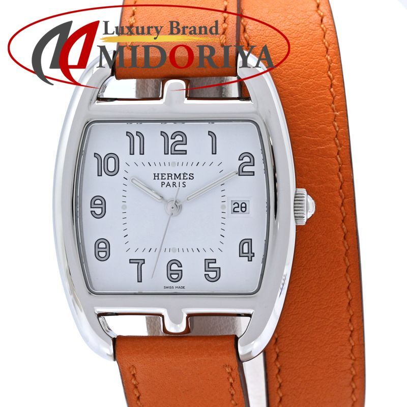 HERMES エルメス ケープコッド トノー ドゥブルトゥール CT1.710.130.W0R1【正規店購入/磨き済/電池交換済】【中古】腕時計 メンズ ステンレススチールxスイフト /40575