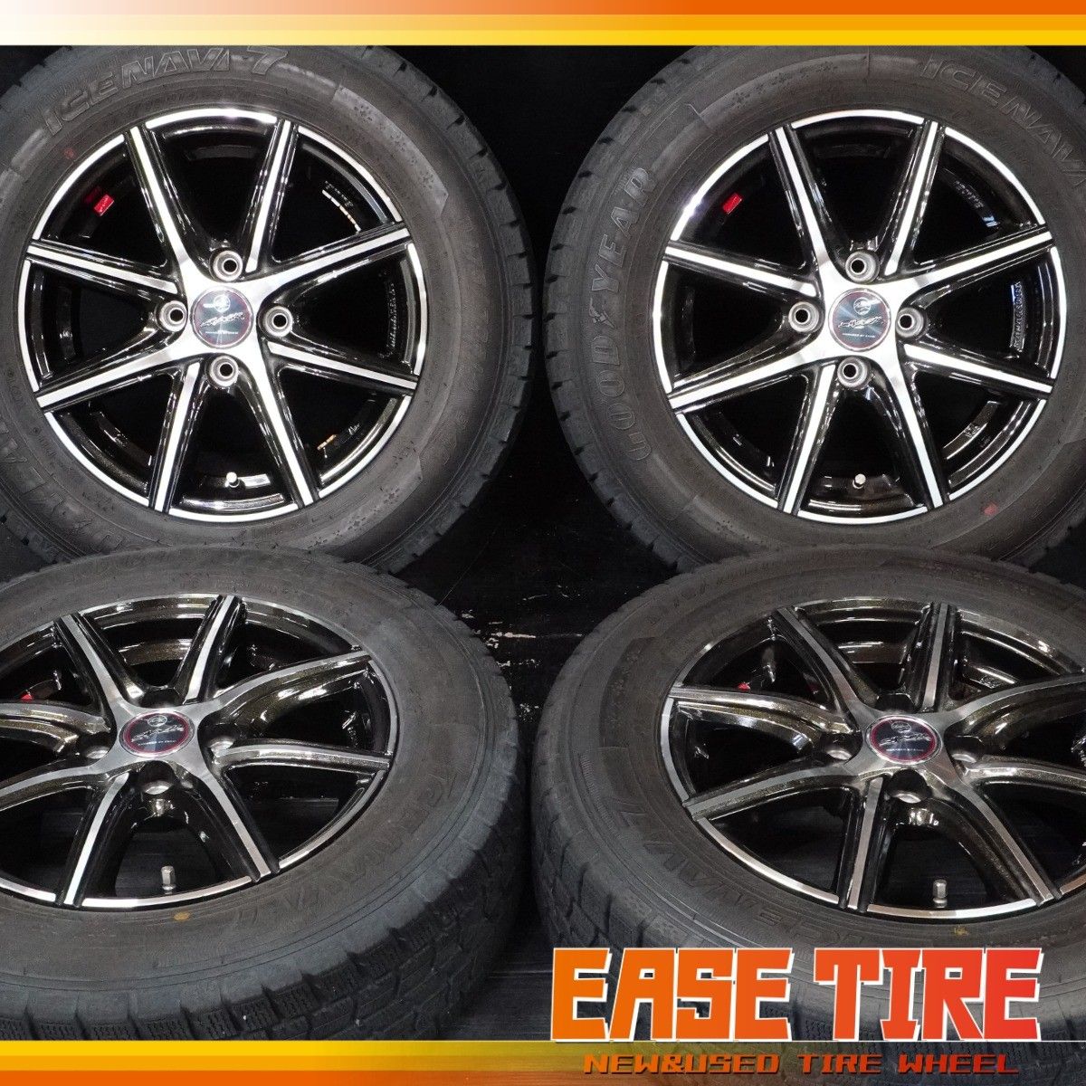 アクア ヤリス シエンタ ヴィッツ等 共豊 SMACK 5.5J +43 100 4H グッドイヤー アイスナビ7 175/70R14 2021年製 4本セット