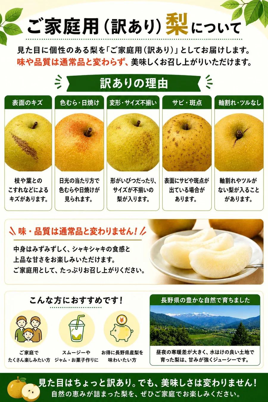 長野県産 梨 5kg ご家庭用 訳あり 送料無料 - メルカリ