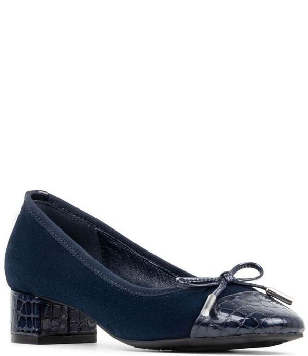 ドナルドプリネール レディース シューズ ヒール スエード キャップ Donald Pliner Josefina Suede Crocodilembossed Patent Cap Toe Bloc