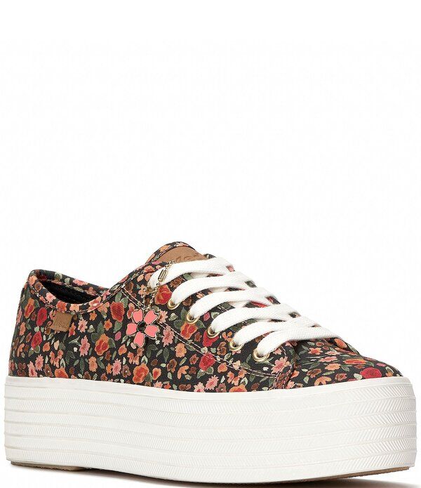 ケッズ レディース ボトムス カジュアルパンツ フラワー柄 プラットフォーム プリント スニーカー フラワー Keds Womens Triple Up Floral Print Canvas Pla