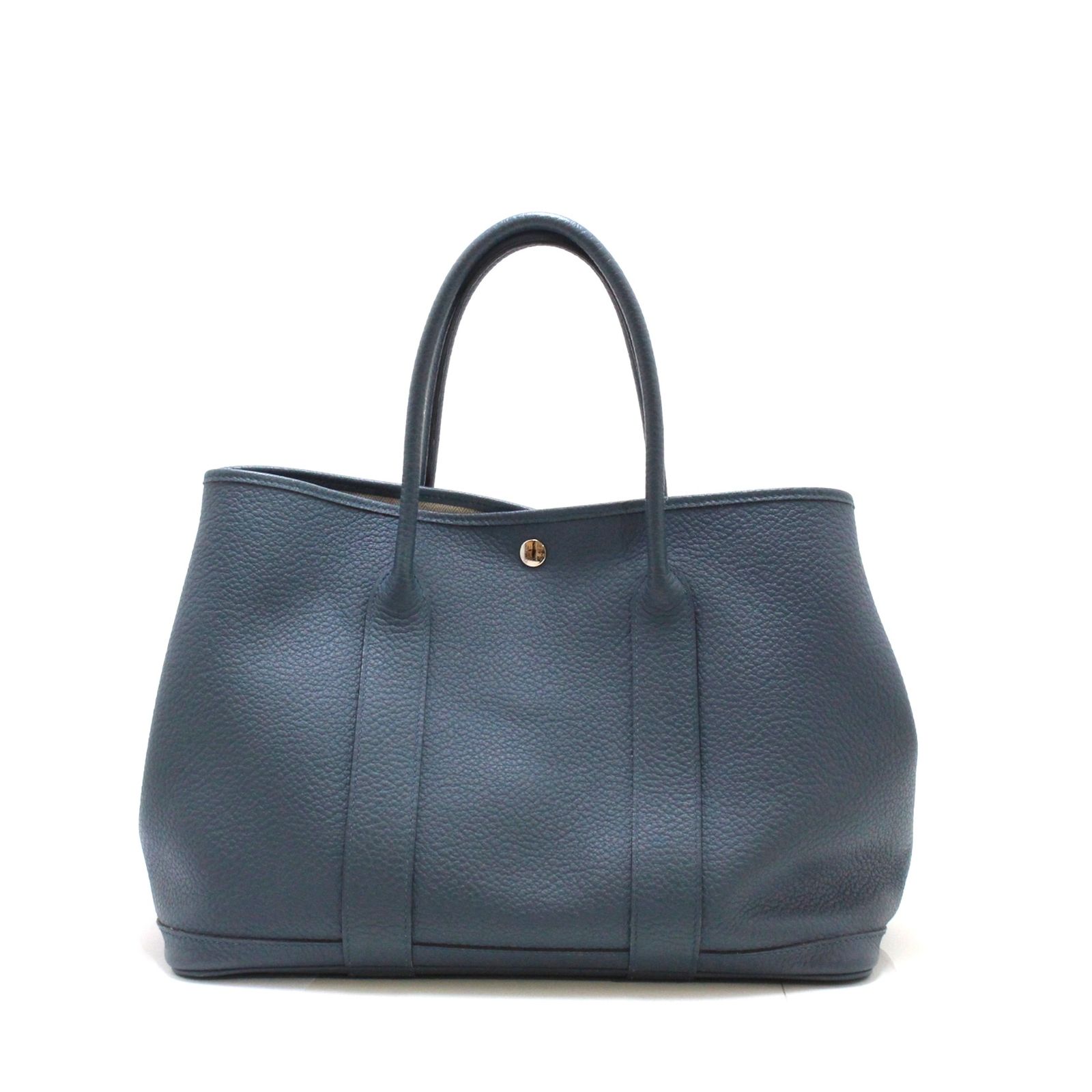 HERMES エルメス ガーデンパーティPM トートバッグ ネゴンダ ブルー/パラジウム(シルバー)金具 T(約2015年)刻印 レディース【中古】460