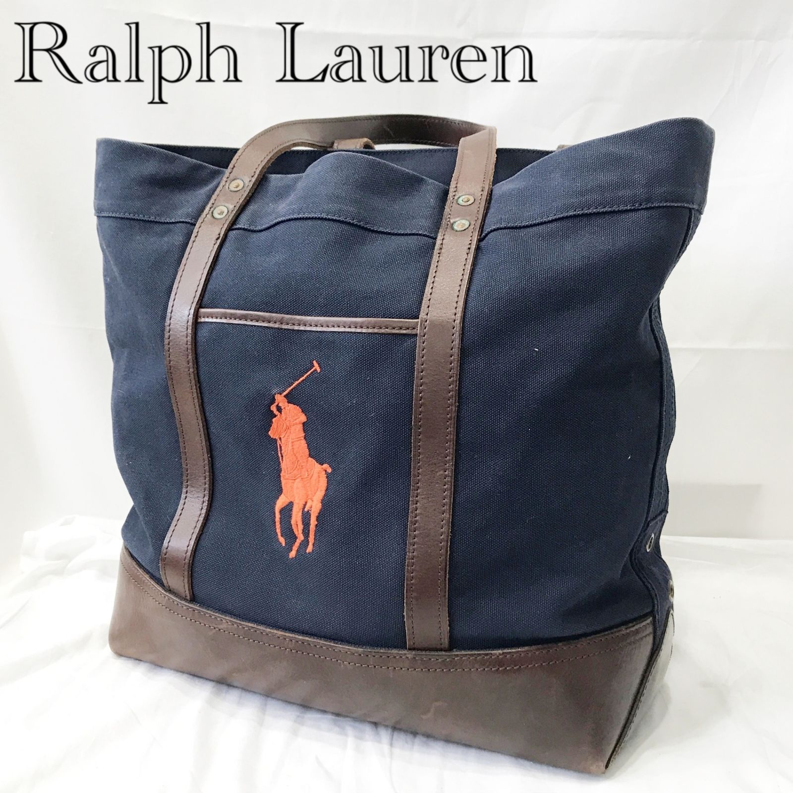 POLO Ralph Lauren ポロ ラルフローレン キャンバス レザー トート