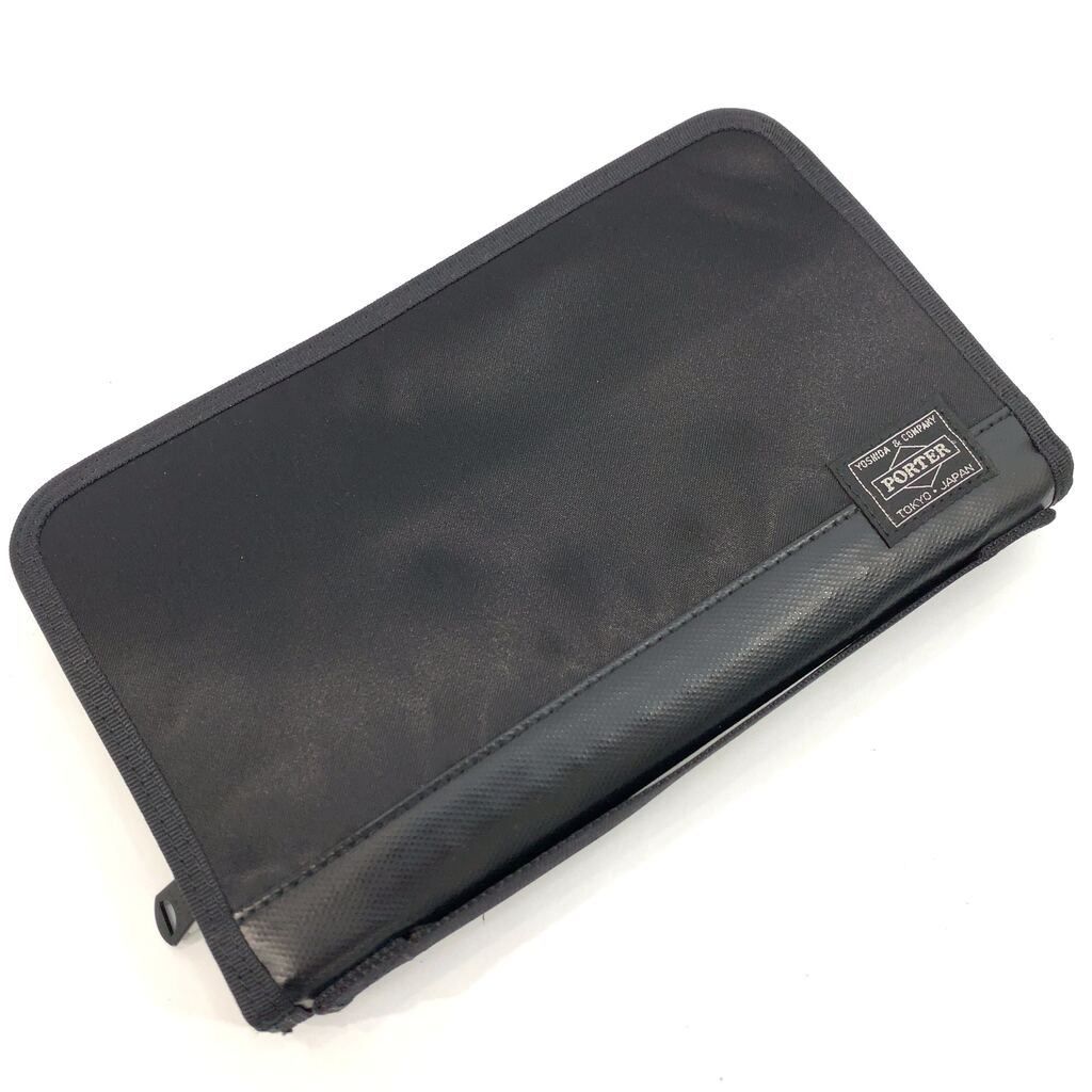 Good Condition PORTER SAC'S BAR PORTER SMART CLUTCH BAG SECOND BAG BLACK MULTI CASE LARGE POUCH WALLET BLACK MENS_201