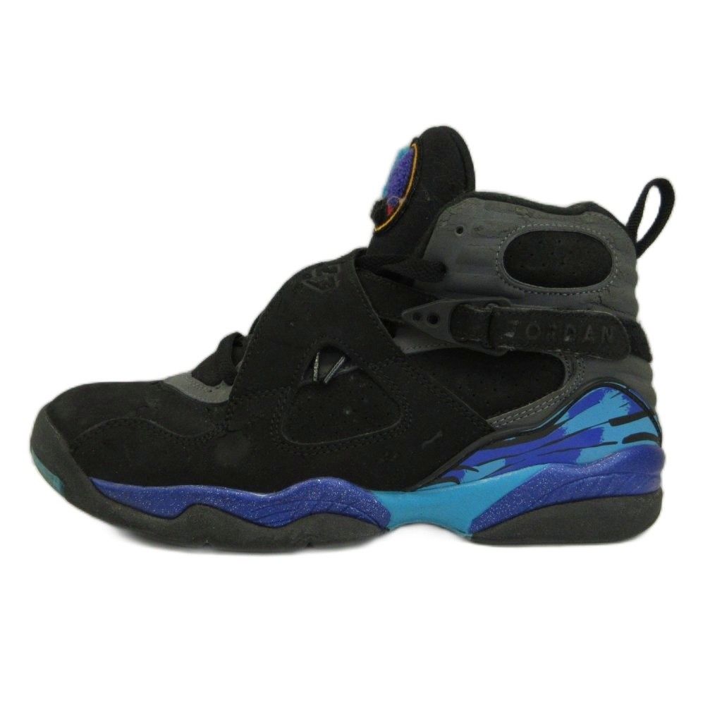 ナイキ NIKE エア ジョーダン 8 レトロ BG アクア AIR JORDAN 8 RETRO BG AQUA スニーカー ジュニア用 ハイカット US7Y 25cm 黒 ブラック 305368-025 /XZ ■GY47