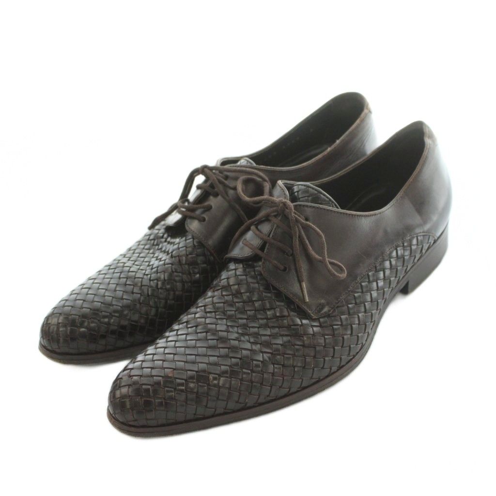 ドルチェ&ガッバーナ ドルガバ DOLCE&GABBANA ドレスシューズ 編み込み レザー 6 25.0cm 茶 ブラウン 2663 3999 /MI ■GY18
