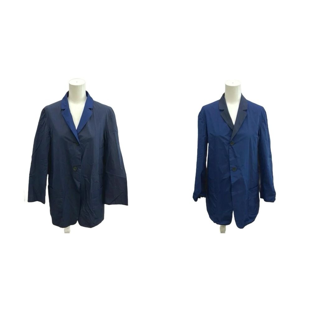 ジルサンダー JIL SANDER ライトジャケット リバーシブル 34 紺 ネイビー 無地 テーラードカラー 長袖 /NP ■GY06