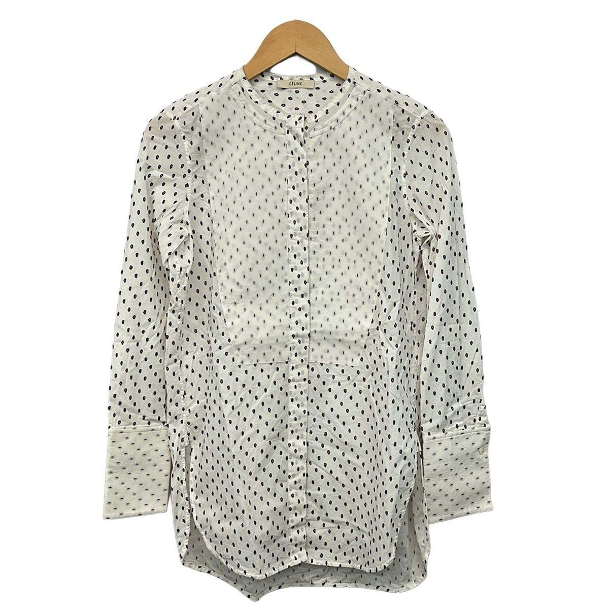 CELINE(セリーヌ) 長袖シャツブラウス サイズ36 S レディース美品 - 白×レッド×ブルー