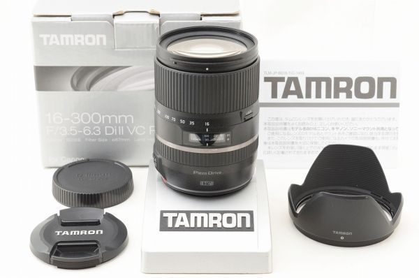 ☆美品☆ TAMRON タムロン 16-300mm F3.5-6.3 DI II VC PZD MACRO B016 元箱 付属品 Canon用 ♯26080203