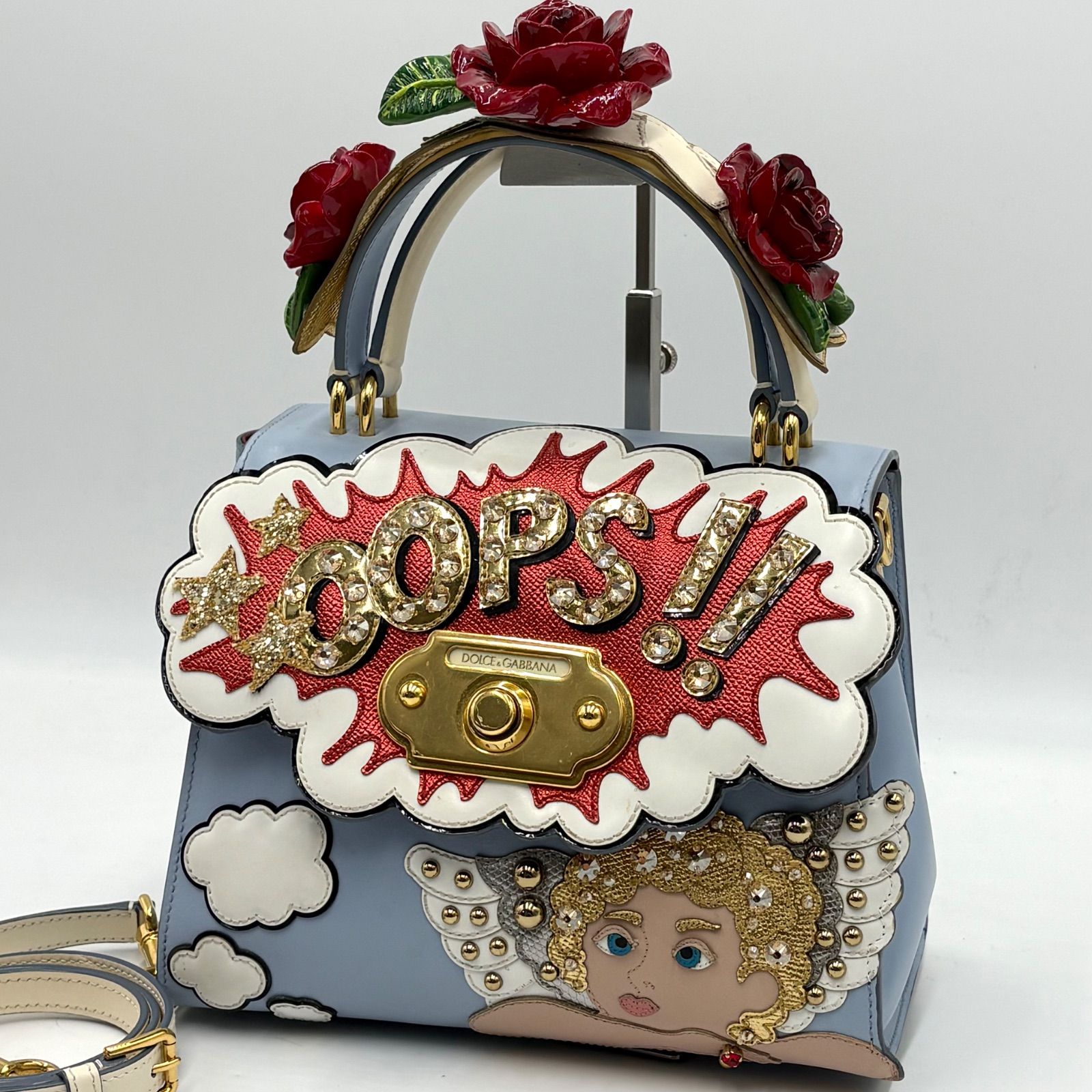 Dolce & Gabbana Welcome Bag Sacred Heart Crystal 2-Way Handbag Shoulder Bag