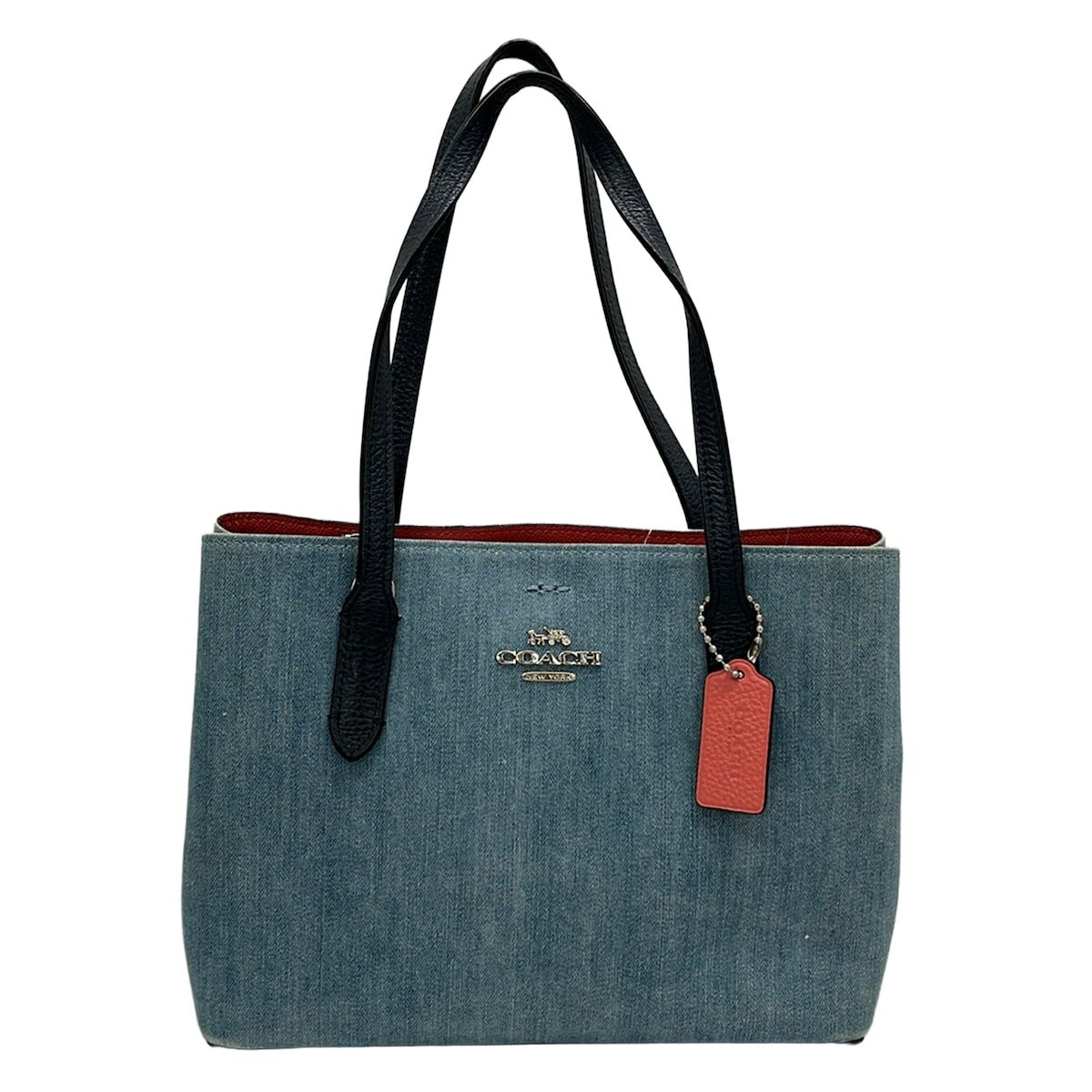 COACH(コーチ) トートバッグ - 91492 ライトブルー×黒 レザー