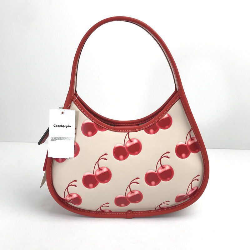 【中古美品】 COACHTOPIA コーチトピア M2480-CL754 ハンドバッグ カラーCREAM 赤さくらんぼ総柄 タグ付 カバン 【180-260808-ky-51-fuzh】