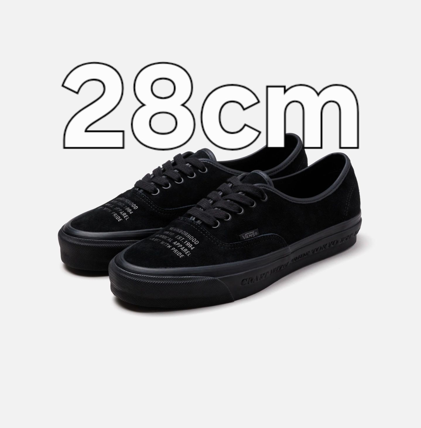 28cm NEIGHBORHOOD OTW Authentic 44 VANS BLACK 黒ネイバーフッド バンズ ブラック