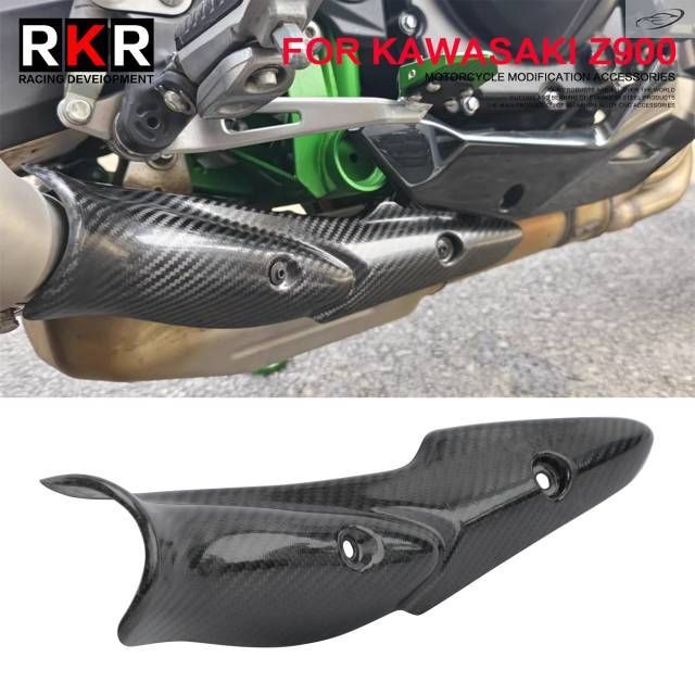 KAWASAKI Z900 Z900E Motorcycle Exhaust System Mid Link Pipe Carbon Fiber Heat Shield Cover Guard Anti-Scalding Shell