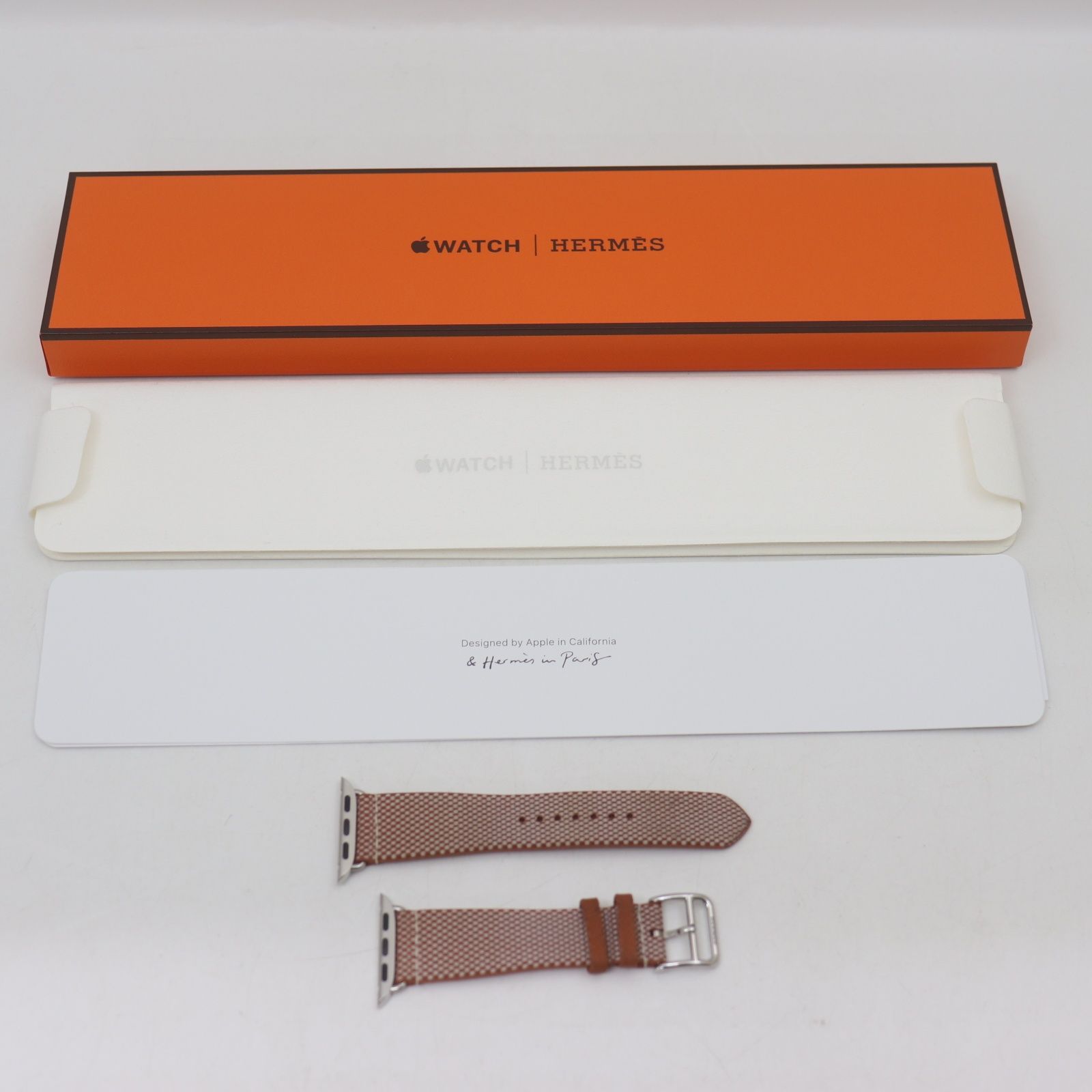 IT3NIQC8VJ1O 美品 HERMES エルメス Apple Watch アップルウォッチ ベルト トワルH 42mm 替えベルト ゴールド エクリュ 20,592円