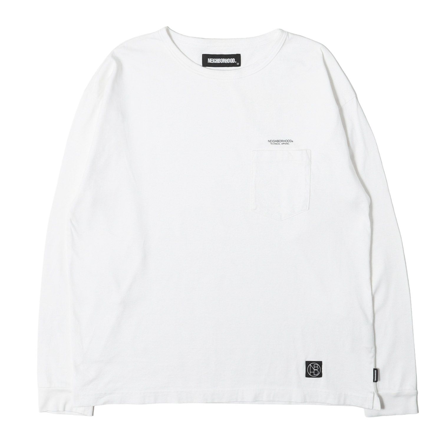 NEIGHBORHOOD ネイバーフッド Tシャツ ホワイト 白 M 22SS スモールロゴ ロングスリーブ ポケット Tシャツ CLASSIC P/C CREW. LS トップス カットソー 長袖【メンズ】【中古】