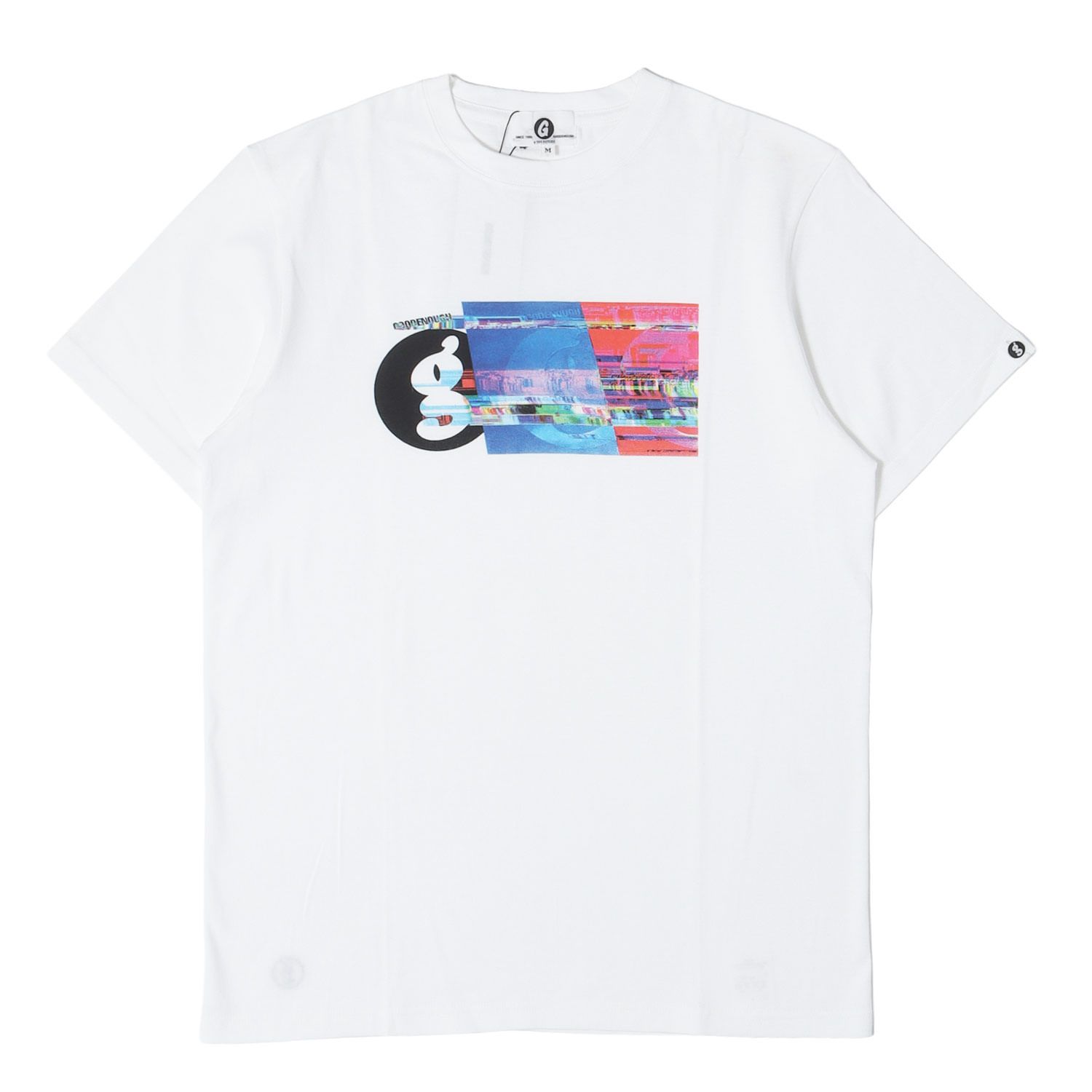 【新品】GOOD ENOUGH グッドイナフ Tシャツ ホワイト 白 M グリッチグラフィック クルーネック Tシャツ トップス カットソー 半袖【メンズ】
