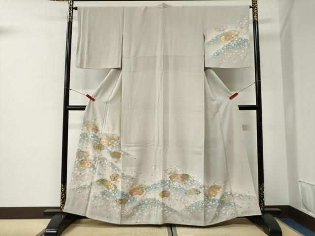 平和屋着物●訪問着　作家物　刺繍　地紙牡丹花文　暈し染め　金彩　ますいわ屋扱い　正絹　逸品　CABG1143yc 28,080円