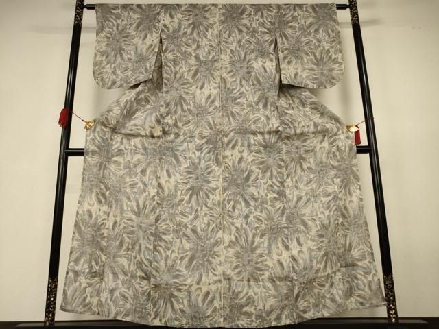 平和屋着物＊夏物　小千谷ちぢみ　花尽くし　麻　逸品　AABK4004jd