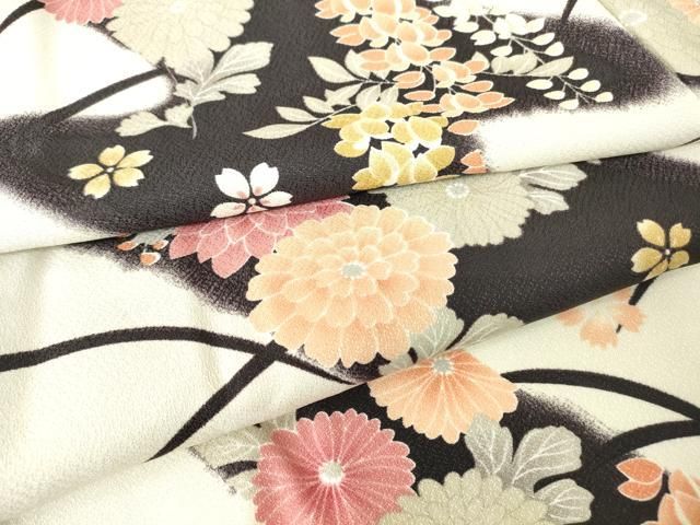 平和屋着物▽小紋　単衣　霞花文　洗える着物　DABH6402az 16,380円