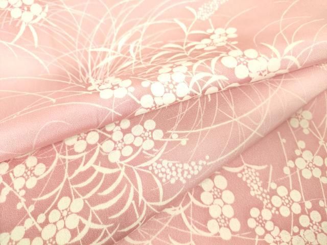 平和屋着物▽上質な小紋　単衣　草花文　暈し染め　正絹　逸品　DABH6411az 11,232円