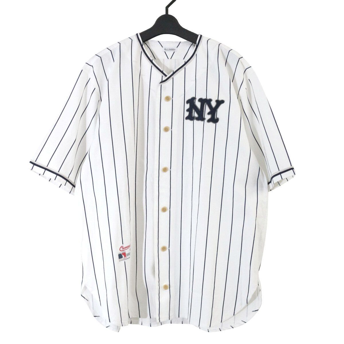 WILLY CHAVARRIA ウィリーチャバリア 21AW GONZALES BASEBALL SHIRT ストライプベースボールシャツ M
