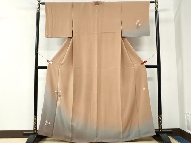 平和屋着物●十日町　名門　滝泰謹製　訪問着　絞り　陶器花文　暈し染め　正絹　逸品　CABK7734yc