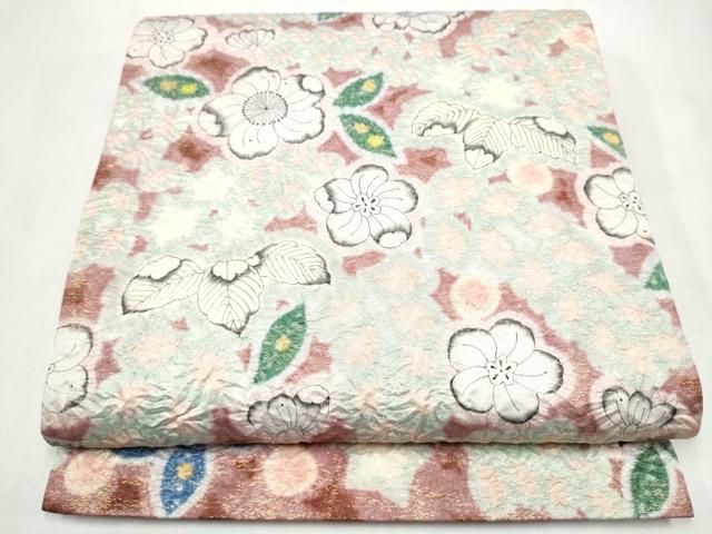 平和屋着物●太鼓柄袋帯　三好一彩　絞り　辻が花　ラメ糸　正絹　逸品　CABL5125hy