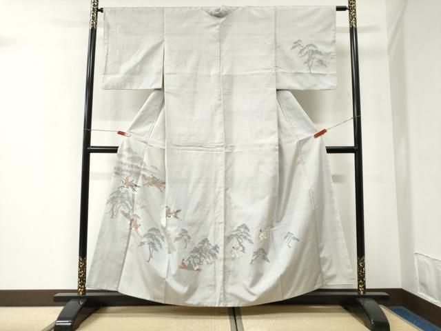 平和屋着物●京の名門・菱屋六右ェ門　紬　訪問着　人物風景文　正絹　逸品　CABK7631yc
