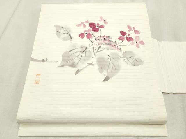 平和屋着物＊夏物　九寸名古屋帯　作家物　手描き　枝花文　CABL2248fb