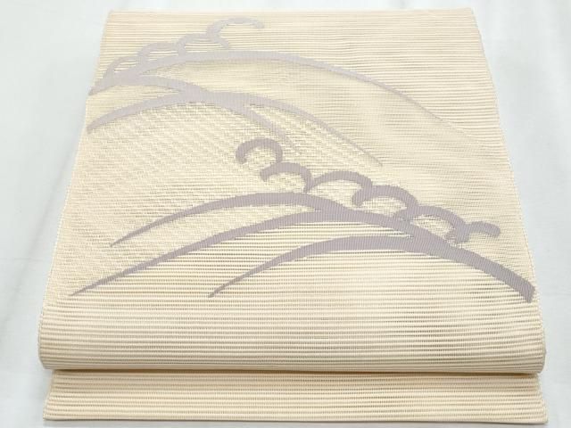 平和屋着物＊夏物　八寸名古屋帯　絽綴れ　立波文　正絹　逸品　CABL2202fb
