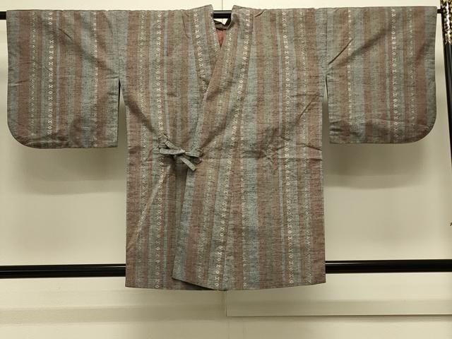 平和屋着物＃道中着　紬地　花織　吉祥間道　正絹　逸品　CABK3354in