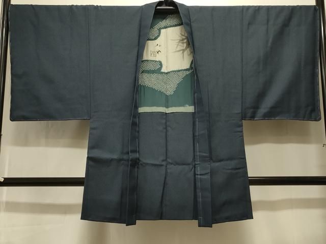 平和屋着物#男性 長羽織 紬地 120亀甲 総詰め 正絹 逸品 未使用 CABK3366in