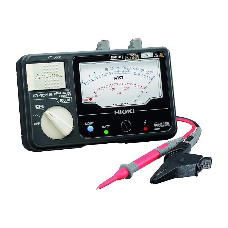 HIOKI (日置電機) 絶縁抵抗計 IR4015-10 アナログメグオームハイテスタ テストリード L9787 付属品 JIS認証 日本製 定格 単レンジ DC 1000V メガー