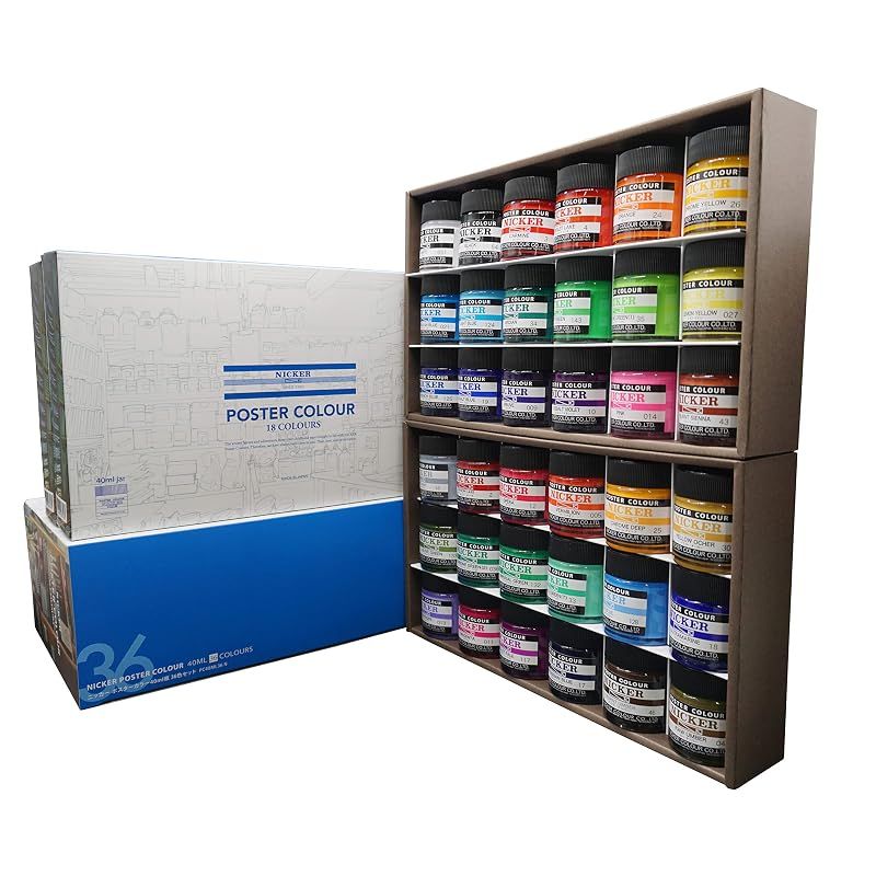ニッカー 水彩絵具 ポスターカラー 36色セット 40ml PC40ML36N