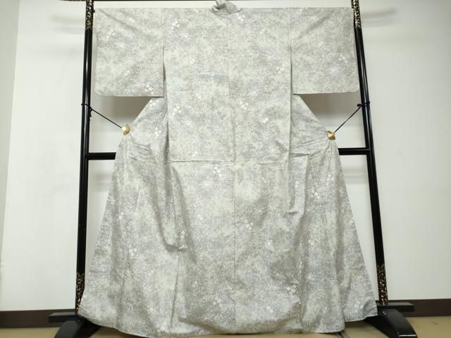 平和屋着物●本場大島紬 白大島 枝花文 正絹 逸品 DABI2786ud 平和屋着物●本場大島紬 白大島 枝花文 正絹 逸品 DABI2786ud