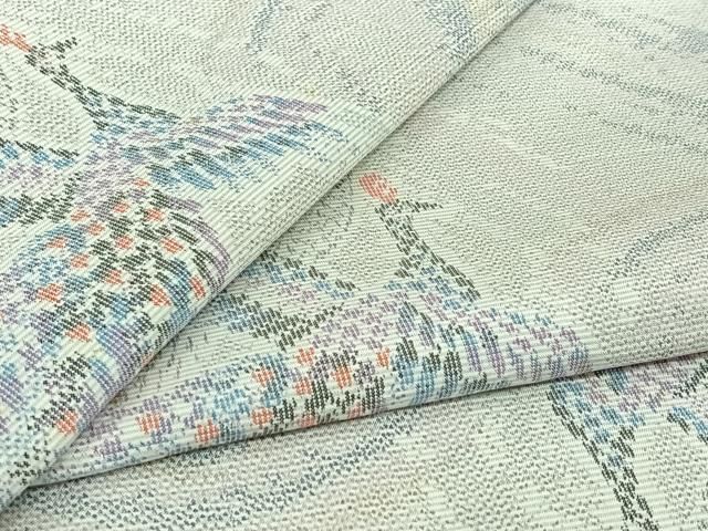 平和屋着物▽上質な紬　単衣　孔雀文　正絹　逸品　AABL0357jh 17,550円