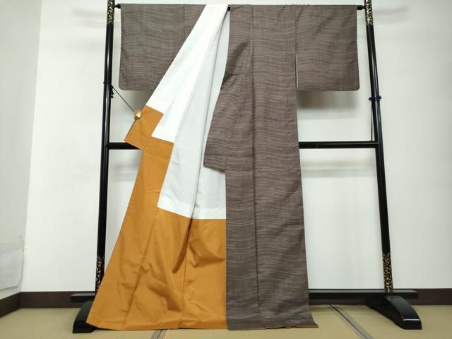 平和屋着物●本場大島紬　7マルキ　霞文　ロング丈　正絹　逸品　DABI2655ud