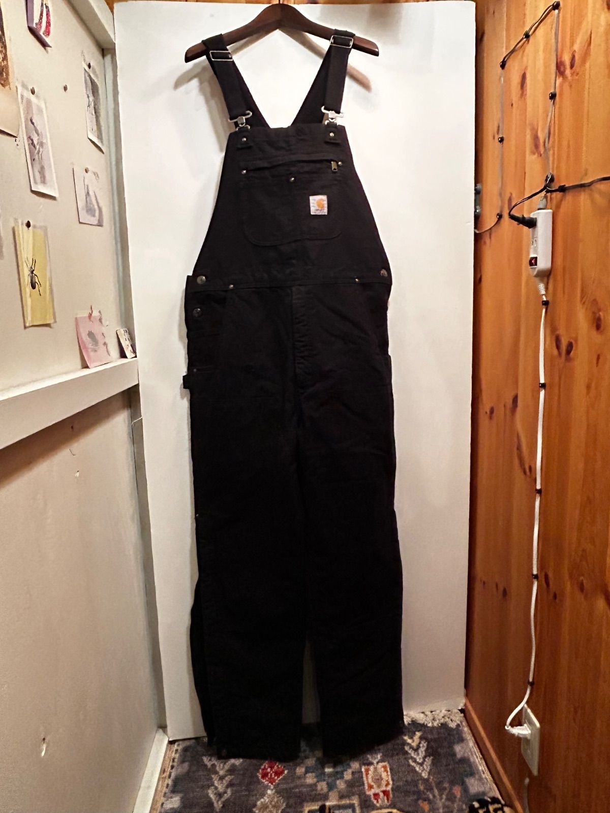 Carhartt R38 ダック ビブオーバーオール 40×31 中綿 ブラック