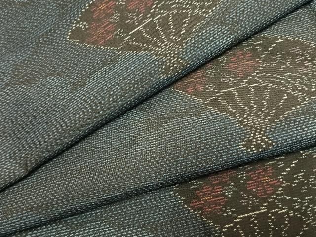 平和屋着物●本場大島紬　扇面花文　正絹　逸品　未使用　AABK7821fy 12,922円