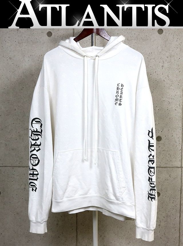 CHROME HEARTS 新宿店 クロムハーツ CHプラス 総柄プリント ホースシュー プルオーバーパーカー 長袖 メンズ size:XL 白 31713