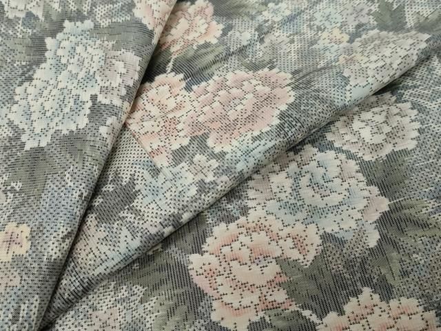 平和屋着物●本場大島紬 総絣 草花文 正絹 逸品 DABI2532ud