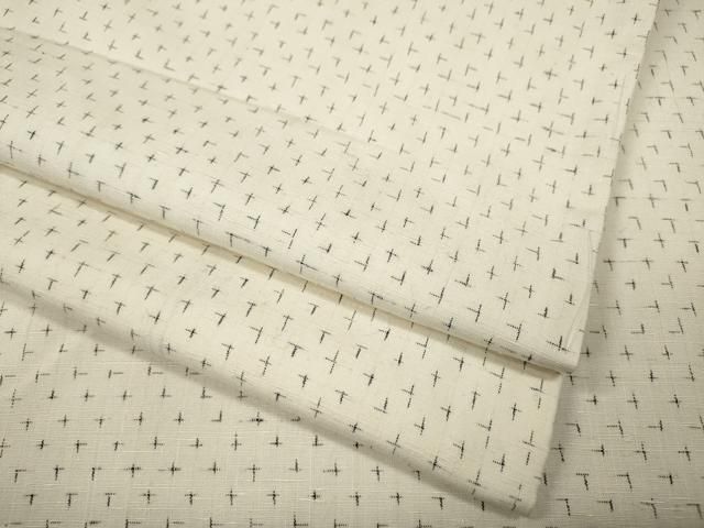 平和屋着物●上質な紬　十字絣　正絹　逸品　CABJ6624ut