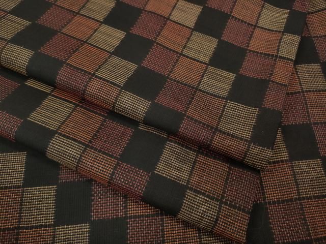 平和屋着物●本場大島紬 9マルキ 格子柄 やまと誂製 正絹 逸品 CABJ6627ut