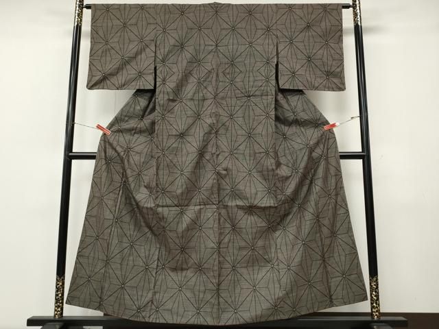 平和屋着物●本場大島紬 7マルキ 麻の葉文様 正絹 逸品 CABJ6681ut 平和屋着物●本場大島紬 7マルキ 麻の葉文様 正絹 逸品 CABJ6681ut